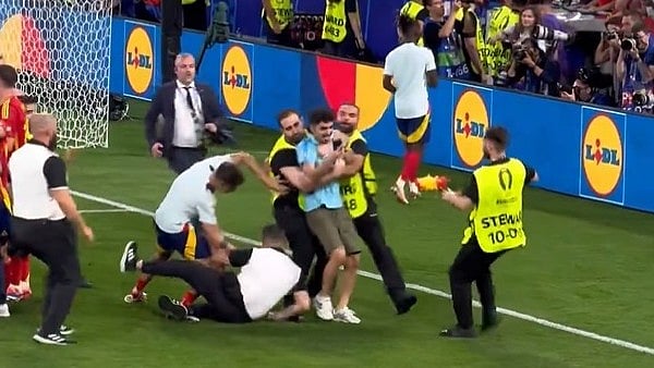 Screengrab : Fan Invasion during Spain Vs France, UEFA Euro 2024 Semi-final match. 